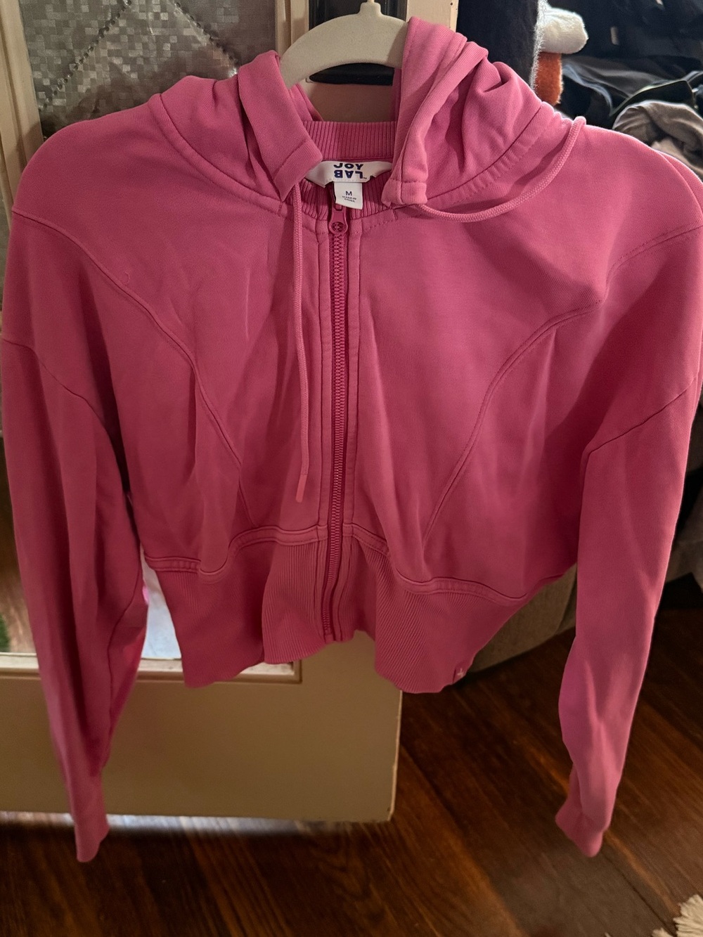 JoyLab Bright Pink Full-Zip Hooded Sweatshirt - Women's
